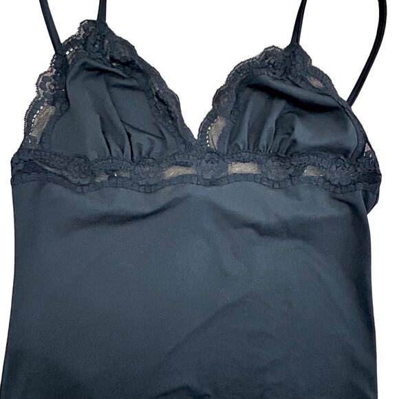 Rampage Y2K Black Lace Trim Sexy Grunge Cami Tank MED 90s Revival Glam Coquette - Picture 3 of 9
